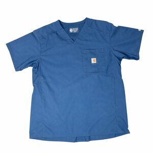 Carhartt Force Modern Fit Scrub Top Men’s Medium Navy Medical Workwear Uniform